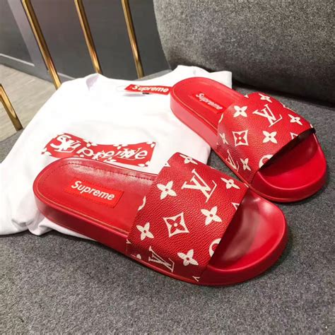 supreme ft lv|supreme louis vuitton slippers.